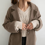 バックタックダブルフェイステーラードコート