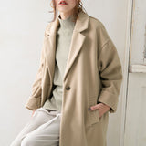 バックタックダブルフェイステーラードコート