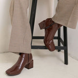 スクエアトゥショートブーツ【R】