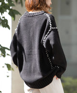 ハンドステッチオーバーサイズニット