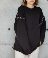 ハンドステッチオーバーサイズニット