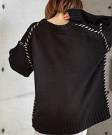 ハンドステッチオーバーサイズニット