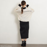 ハイネックバックロゴニットトップス