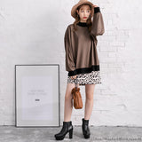 ハイネックバックロゴニットトップス