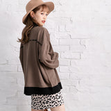 ハイネックバックロゴニットトップス