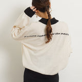 ハイネックバックロゴニットトップス