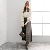 【メール便】プチハイネックパフスリーブニットトップス