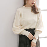 【メール便】プチハイネックパフスリーブニットトップス