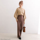 【メール便】プチハイネックパフスリーブニットトップス