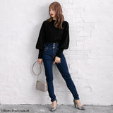 【メール便】プチハイネックパフスリーブニットトップス