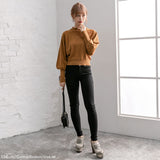 【メール便】プチハイネックパフスリーブニットトップス