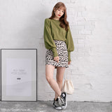 【メール便】プチハイネックパフスリーブニットトップス