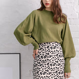 【メール便】プチハイネックパフスリーブニットトップス