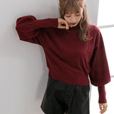 【メール便】プチハイネックパフスリーブニットトップス