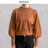 【メール便】プチハイネックパフスリーブニットトップス