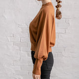 【メール便】プチハイネックパフスリーブニットトップス