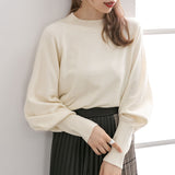 【メール便】プチハイネックパフスリーブニットトップス