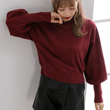 【メール便】プチハイネックパフスリーブニットトップス