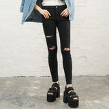 クラッシュダメージスキニーパンツ