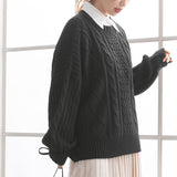 ケーブル柄ゆるニットトップス