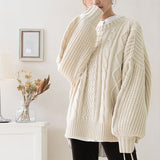 ケーブル柄ゆるニットトップス