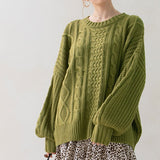 ケーブル柄ゆるニットトップス