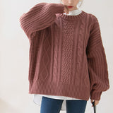 ケーブル柄ゆるニットトップス