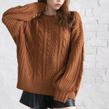 ケーブル柄ゆるニットトップス