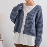 ケーブル柄ボリュームカーディガン【ニット】