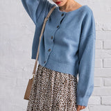 ボリューム袖もちもちショートカーディガン【ニット】