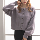 ボリューム袖もちもちショートカーディガン【ニット】