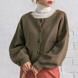 ボリューム袖もちもちショートカーディガン【ニット】