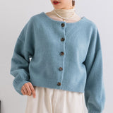 ボリューム袖もちもちショートカーディガン【ニット】