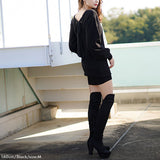 バックリボンゆるぴたニットワンピース