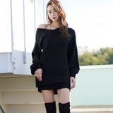 バックリボンゆるぴたニットワンピース