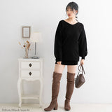 バックリボンゆるぴたニットワンピース