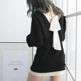 バックリボンゆるぴたニットワンピース