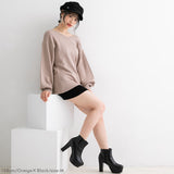 バックリボンゆるぴたニットワンピース