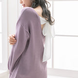 バックリボンゆるぴたニットワンピース