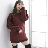 バックリボンゆるぴたニットワンピース