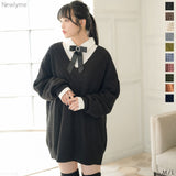 オーバーサイズVネックニットトップス