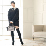 オーバーサイズVネックニットトップス