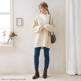 オーバーサイズVネックニットトップス