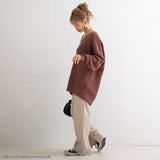 オーバーサイズVネックニットトップス