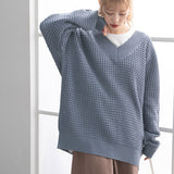 オーバーサイズVネックニットトップス