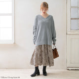 オーバーサイズVネックニットトップス