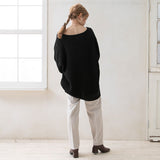 オーバーサイズVネックニットトップス