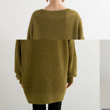 オーバーサイズVネックニットトップス