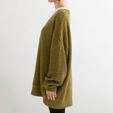 オーバーサイズVネックニットトップス