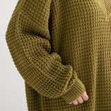 オーバーサイズVネックニットトップス